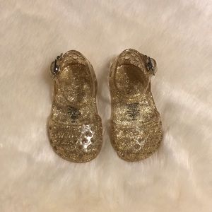 Baby glitter jelly sandals!